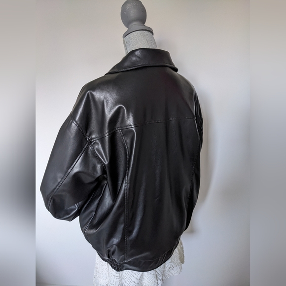 Shein Black Faux Leather Jacket - Picture 3 of 4